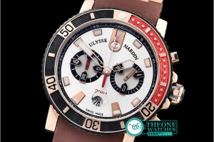 Ulysse Nardin - Maxi Marine Chronograph B/R RG/RU White Jap OS20 Qtz