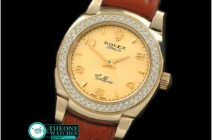 Rolex - Ladies Mini Cellini YG/LE Gold Num Swiss Qtz