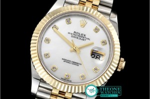 Rolex - DJ2 41mm Jub Flt Wrap YG/SS White MOP Diam BP A2836