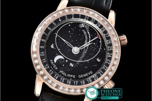 Patek Philippe - Celestial Sky Moon Date Diams RG/LE Black MY9015 Mod