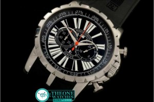 ROGER DUBUIS - Excalibur Chrono SS/RU Black Jap Quartz Chrono