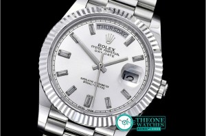 Rolex - DayDate 228206 Flt SS/SS Silv Wht Diam BP A3255 Mod