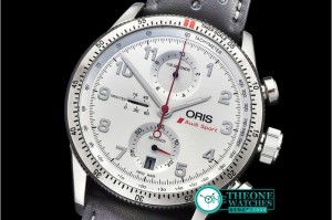 Oris - Oris Calobra Chronograph Ltd Ed SS/LE Silv Wht Jap Qtz