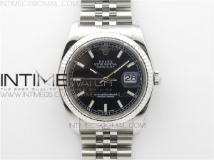 DateJust 36 SS 116234 ARF 1:1 Best Edition 904L Steel Black Dial on Jubilee Bracelet SH3135 V3