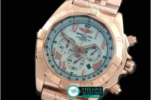 Breitling - Chronomat B01 RG/RG White Roman Jap OS20 Qtz