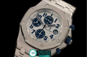 Audemars Piguet - Royal Oak Chronograph SS/SS White Blue A-7750 Sec@12