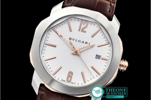 Bvlgari - Octo Solotempo Automatic SS/LE White/RG Asia 23J Mod