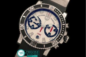 Ulysse Nardin - Maxi Marine Chrono Blk SS/RU Wht A-7750 28800