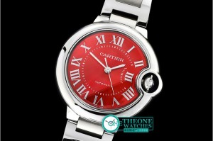 Cartier - Balon Bleu Midsize 36mm SS/SS Red JF MY9015 Mod