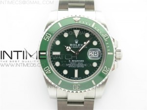 Submariner 116610 LV Green Ceramic ZZF 904L 1:1 Best Edition on SS Bracelet SA3135 V2