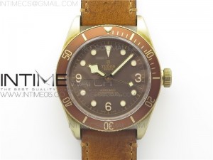 Heritage Black Bay Bronze XF 1:1 Best Edition on Brown Leather Strap MIYOTA 9015 V5 (Free Nato Strap)