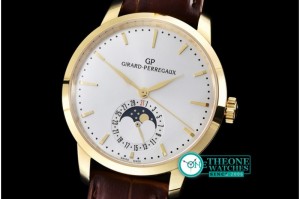 GIRARD-PERREGAUX - 1966 Date-Moonphase YG/LE White M-9015
