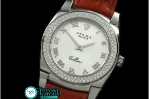 Rolex - Ladies Cellini SS/LE/Diam White Roman Swiss Qtz