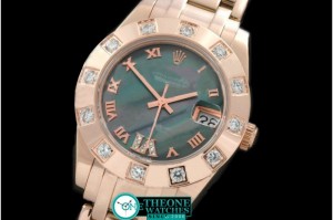 Rolex - FG 12 Diam Bez M-Green Roman Swiss Eta