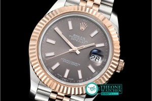 Rolex - DJ2 41mm Jub Flt RG/SS Dark Grey Stk BP A3235 Mod