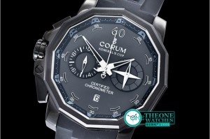 Corum - Admirals Cup Chronograph Left Hand PVD/RU Grey Qtz