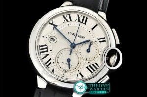 Cartier - Balon Bleu Chronograph 47mm SS/LE White ZF Asia 7750