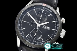 Oris - Oris Calobra Chronograph Ltd Ed PVD/SS/LE Blk Jap Qtz