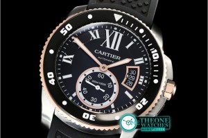 Cartier - Calibre de Cartier Diver RG/SS/RU Blk TF MY8205 Mod
