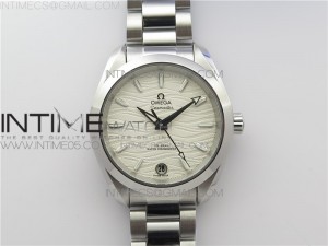 Aqua Terra 150M 34mm Ladies SS VSF 1:1 Best Edition White Wave Dial SS Markers on SS Bracelet A8800