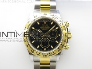 Daytona 116503 SS/YG Noob 1:1 Best Edition 904L SS Case and Bracelet Black Dial SA4130 V3