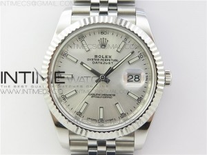 DateJust 126334 SS Noob 1:1 904L Best Edition Silver Dial Stick Markers on SS Jubilee Bracelet A3235