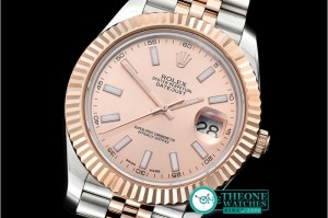 Rolex - DJ2 41mm Jub Flt RG/SS Rose Gold Stick BP Swiss 2836