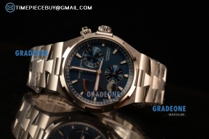 Vacheron Constantin Overseas Dual Time Blue Dial Steel Watch - 47450/000A-9039