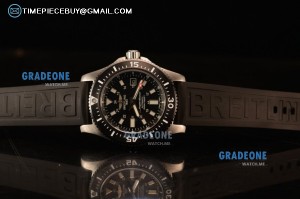 Breitling SuperOcean 2824 Auto Steel Case with Black Dial and Black Rubber Strap - 1:1 Origianl (GF)