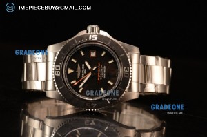 Breitling SuperOcean 44mm 2824 Auto Steel Case with Black Dial and Steel Bracelet Orange Hands - 1:1 Origianl (GF)