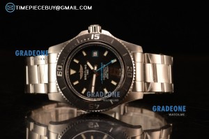 Breitling SuperOcean 44mm 2824 Auto Steel Case with Black Dial and Steel Bracelet Black Hands - 1:1 Origianl (GF)