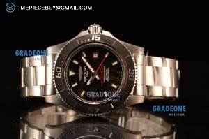 Breitling SuperOcean 44mm 2824 Auto Steel Case with Black Dial and Steel Bracelet Red Hands - 1:1 Origianl (GF)