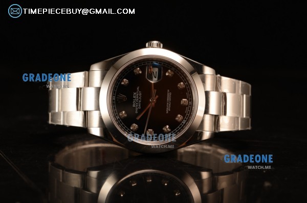 Rolex - TriROX89668 Datejust Oyster Perpetual SS/SS Black Swiss 2836 Replica Watches